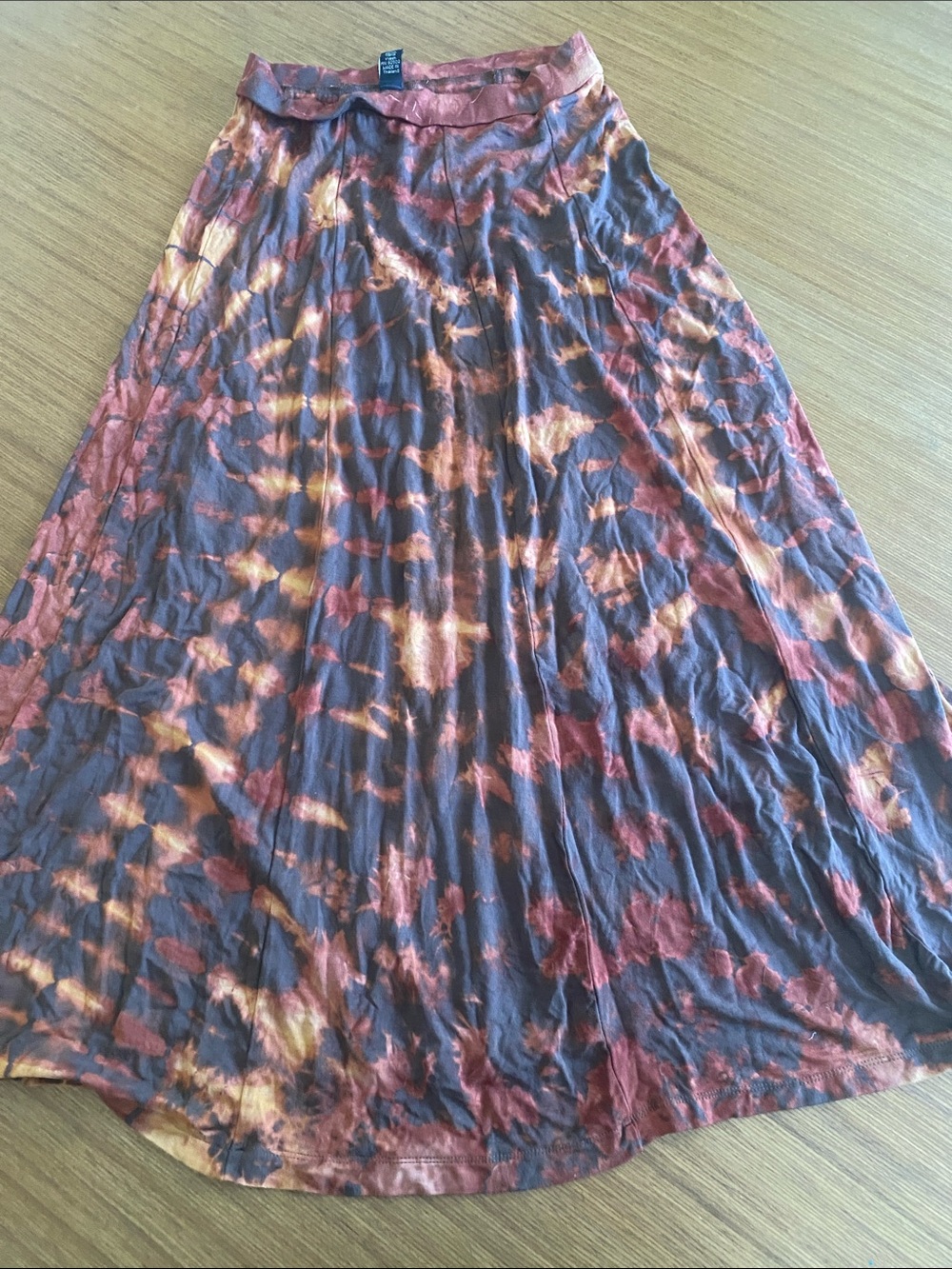 Sacred Threads Rust Brown  Tie-Dye Maxi Skirt O/S